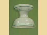 White Ceramic Vintage Pantry Fixture with Green Stripes