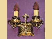 Pr Very Well Made 2 Arm Solid Brass Revival Sconces