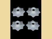 1920s White Porcelain Star Fixture Wall or Ceiling Mount 6 available priced each