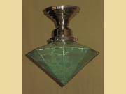 Green Crackle Glass Pyramid Globe