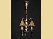 Arts & Crafts 3 Smoke Bell Vintage Chandelier