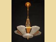 ON HOLD 1930s Mid Century Six Shade Chandelier