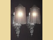 Very High Style Vintage American Art Deco Wall Sconces with Original Glass  