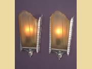 Vintage Pair Art Deco Slip Shade Sconces Polished 2 pair available priced per pair