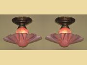 2 Matching Consolidated Mauve Fixtures priced each.