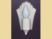 Pair Vintage White Porcelain Light Fixtures with Art Deco Style