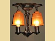 2 Shade Art Deco Ceiling Fixture