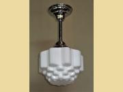 Mid-sized Deco Fixture Milk Glass