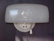 Vintage Bathroom Wall Sconce with Oversized Camphor Glass Shade with Swan