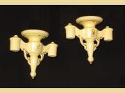 Vintage Yellow Porcelain Stalactite Ceiling Fixtures 2 Available