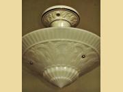 Art Deco Custard Glass Ceiling Fixture Vintage