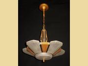 1930s Mid Century Six Shade Chandelier