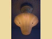 Vintage Custard Glass Light Fixture on Antique Porcelier Porcelain Fitter 10 Available priced each