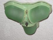 Bungalow Green 3 Slip Shade flush mount antique porcelain ceiling fixture