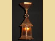 Vintage Copper Cottage Bungalow Ceiling Mount Porch Light with Bottom Glass