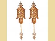 Pair Very Long (27 inch) Bronze Spanish Revival Sconces c.1920s