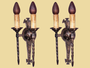 Pr. Hammered Tudor Gothic Wall Sconces