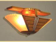 1930s Mid Century Two Bulb Flush Mount Fixture