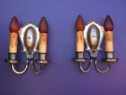 Vintage Silver Plated Hammered Wall Sconces