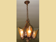 Gothic / Tudor Slip Shade Vintage Light Chandelier