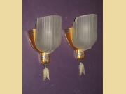 Vintage Streamline Moderne Art Deco Wall Sconces