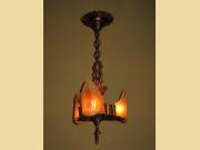 All Bronze 3 Slip Shade Pendant c.1929